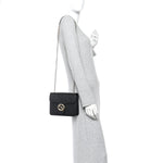 Dollar Calfskin Small Interlocking G Shoulder Bag Black