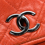 Grained Calfskin Large Natural Beauty Flap Orange