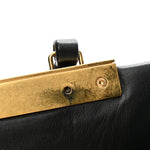 Smooth Calfskin Medium Clasp Shoulder Bag Black