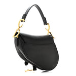 Grained Calfskin Mini Saddle Bag Black