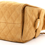 Suede Quilted Small Chanel 25 Handbag Beige