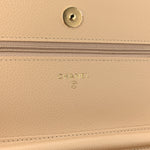 Caviar Quilted Wallet on Chain WOC Beige