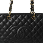 Caviar Quilted Grand Shopping Tote GST Black