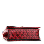 Snakeskin Sylvie Web Small Queen Margaret Top Handle Bag Red