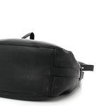 Grained Calfskin Saddle Soft Bag Black