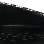 Grain De Poudre Matelasse Chevron Monogram Envelope Chain Wallet Black