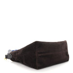 Corduroy Pouch Bag Ebony Baltic Blue