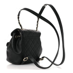 Lambskin Quilted Small Duma Drawstring Backpack Black