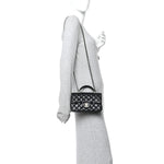 Lambskin Quilted Mini Top Handle Rectangular Flap Black