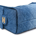 Washed Denim Quilted Mini Chanel 25 Handbag Blue