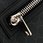 GG Supreme Monogram Web Small Flat Messenger Bag Black Grey