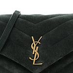 Suede Y Quilted Monogram Toy Loulou Crossbody Bag Dark Forest