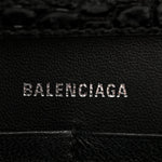 Shiny Calfskin Monochrome Crocodile Embossed Hourglass Chain Bag Black