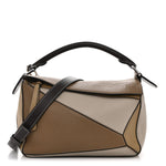 Calfskin Small Puzzle Bag Mocca Multicolor