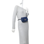 Goatskin Quilted Chanel 19 Waist Bag Dark Blue