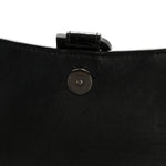 Shiny Calfskin Monochrome Crocodile Embossed Hourglass Chain Bag Black
