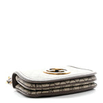 GG Supreme Monogram Textured Dollar Calfskin Mini Blondie Chain Shoulder Flap Bag Beige Ebony New Acero