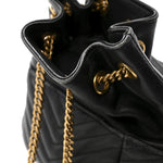 Lambskin Matelasse Monogram Joe Nano Bucket Bag Black