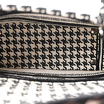Canvas Houndstooth Embroidered Medium Lady D-Lite Black White