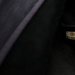 Iridescent Goatskin Quilted Small Double Carry Waist Chain Flap Purple