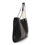Calfskin Large Rajah Chain Tote Black