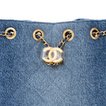 Washed Denim Quilted Mini Chanel 25 Handbag Blue