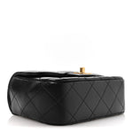 Lambskin Quilted Bijoux Chain Mini Top Handle Flap Black