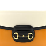 Azalea Calfskin Tri-Color Horsebit 1955 Shoulder Bag Mystic White Sun Oil Black