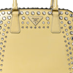 Saffiano Lux Crystal Pyramid Bag Talco Black