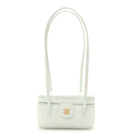 Shiny Caviar Preppy Coco Long Vanity With Strap Light Blue