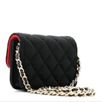 Jersey Quilted Micro Mini Flap Black