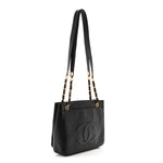 Caviar Flap Shoulder Bag Black