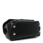Goatskin Quilted Rainbow Extra Mini Coco Handle Flap Black