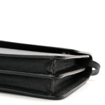 Saffiano Metal Flap Wallet With Strap Black