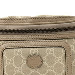 GG Supreme Monogram Textured Calfskin Web Retro Interlocking G Belt Bag Beige Mystic White Oatmeal