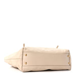 Calfskin Quilted Small Shopping Bag Beige