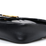 Calfskin Matelasse Super Mini GG Marmont Shoulder Bag Black