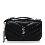 Lambskin Chevron Quilted Small LouLou Black