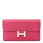 Ostrich Constance Long Wallet Rose Tyrien