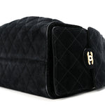 Suede Quilted Small Chanel 25 Handbag Black