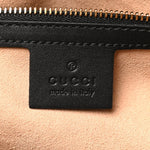 Suede Patent GG Web Medium Ophidia Top Handle Dome Bag Black