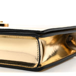 Patent Metallic Crystal Medusa Clutch On Chain Gold