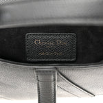 Grained Calfskin Mini Saddle Bag Black