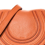 Grained Calfskin Small Marcie Saddle Bag Wood Rose