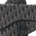 Oblique Mens Saddle Bag Black Blue