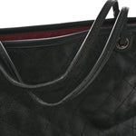Grained Calfskin Large Shopping Fever Tote Black