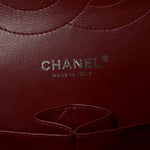 Patent Quilted Jumbo Double Flap Dark Red