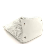 Lambskin Woven Dior Tote White