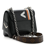 Epi Monogram Spaceship Embossed Twist Shoulder Bag PM Black