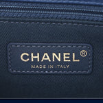 Aged Calfskin Chevron Quilted Small Coco Handle Flap Blue